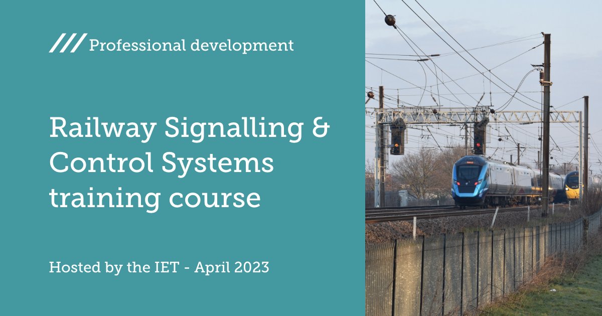 Last chance to sign up for <a href="/TheIET/">The IET​</a>'s Railway Signalling &amp; Control Systems (RSCS) course — a great opportunity to work on your CPD in 2023. 

The course begins next Tuesday 18 April. Full details at: rscs.theiet.org

#IETRail
