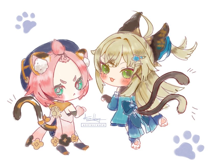 lunarnia_'s tweet photo. cat tails nya~

#GenshinImpact | #Kirara | #Diona | #原神 https://t.co/fsU7VaSz4G