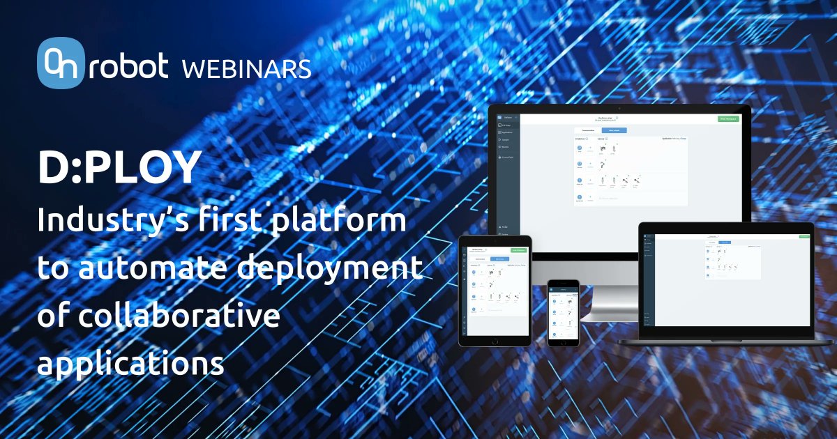 OlympusTech's tweet image. 📢 📢  Make sure you don&apos;t miss out on the upcoming @OnRobot_ D:PLOY #webinar!

Discover how #DPLOY can improve your manufacturing processes! 

 📅 Wednesday 19th April
🕘 8 am (BST) - buff.ly/3m612i4
🕘 2 pm (BST) - buff.ly/3Gb9mEc

#MachineTending #automation