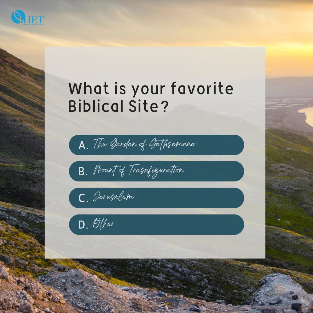 What is your favorite Biblical site? What do you think? Answer in the comment section below.

#hetours #travelisrael #holylandtours #bilicalsites #ancientland #israeltourism #polloftheday #questionoftheday