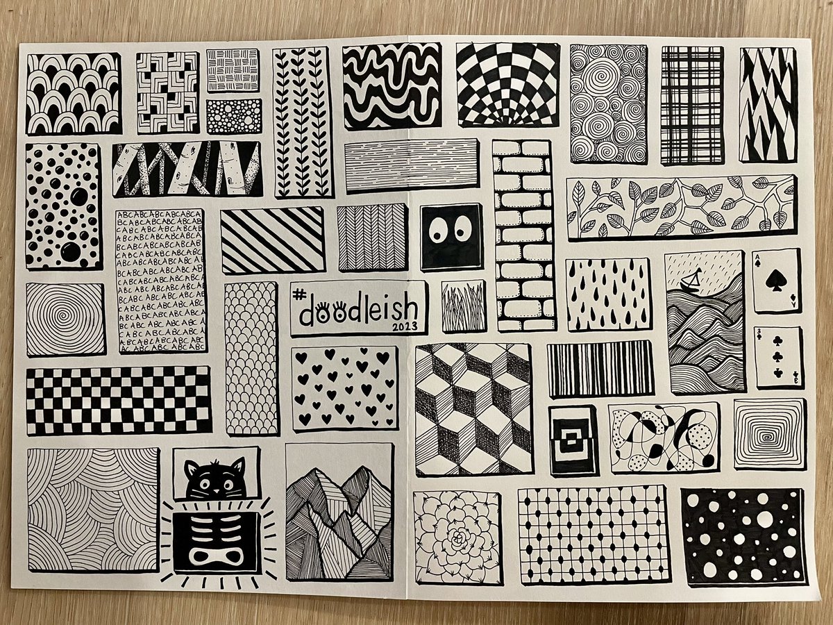 ZoeyDevaney's tweet photo. Loving #doodleish by the brilliant @chrismouldink and @JenniSpangler1 I have so many blank sketchbooks. I’ve been stuck in a creative rut for a while now and this has been just what I needed. I’m a bit behind but love a challenge. I enjoyed the first prompt way too much. https://t.co/WuDaOmKxrx