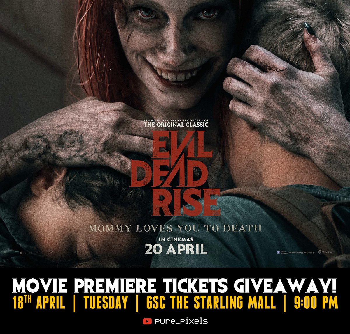 purestpixels's tweet photo. EVIL DEAD RISE - Exclusive Premiere Screening Tickets Giveaway!

https://t.co/6aNBdTHJGK

#ZHAFVLOG #MulutPuakaGiveaway #MulutPuakaPremiere https://t.co/L9lpCiypGl