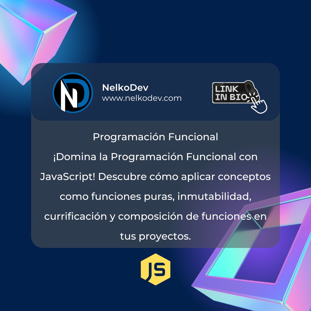 nelkoDev's tweet photo. Descubre cómo aplicar conceptos como funciones puras, inmutabilidad y composición de funciones en tus proyectos. #JavaScript #ProgramaciónFuncional #FuncionesPuras #Inmutabilidad #Currificación #ComposiciónDeFunciones #DesarrolloWeb #Programación https://t.co/GHnTqhIn72