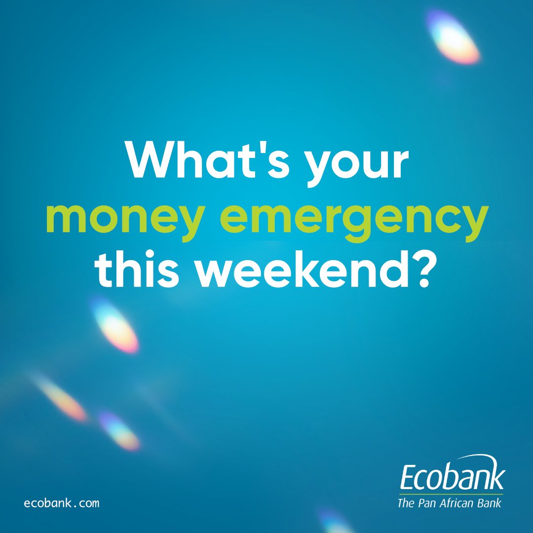 EcobankGhanaPLC's tweet photo. Whatever #MoneyEmergency you face this #weekend, dial *770# for an easy solution. Also, remember never to share your personal and bank details with anyone.
#Dial770 #TGIF #ThePanAfricanBank https://t.co/Gb4n9UxNml