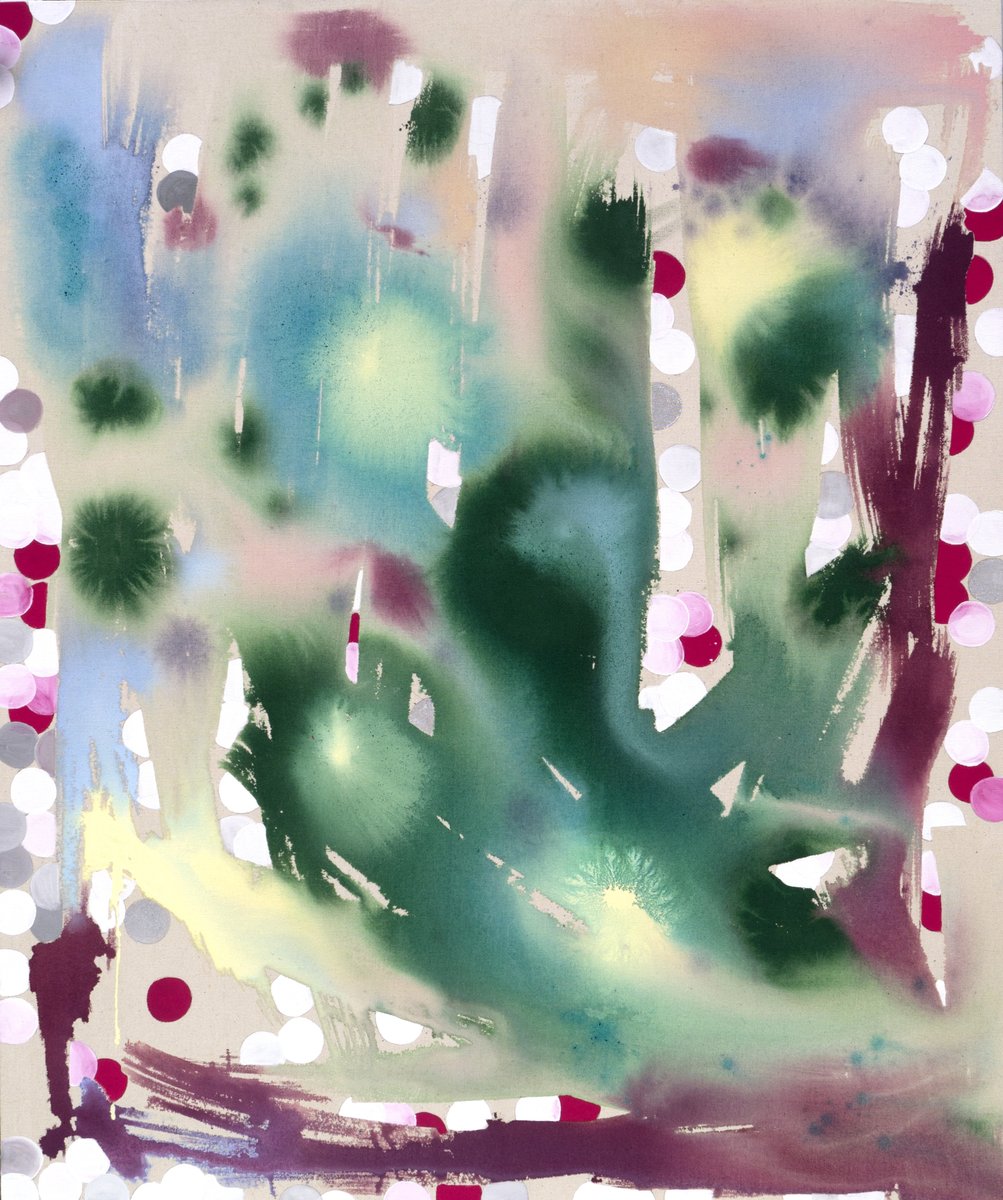 Civoc by Carola Wochner
Civoc is part of my personal experience of processing Covid when living in London during the pandemic with a small child
Painting was vital to cope with our isolation and although subconscious at the time I assume the dots are what lurked in the background