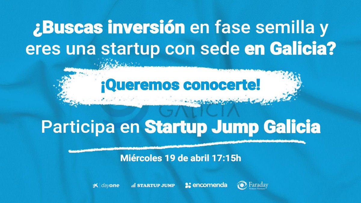 Buscamos startups de Galicia que busquen inversión para Foro de Inversión #StartupJump en Vigo el próximo 19 de Abril.

Inscríbete en 👇

ev8cc3xzcfc.typeform.com/to/XNyIKaFm