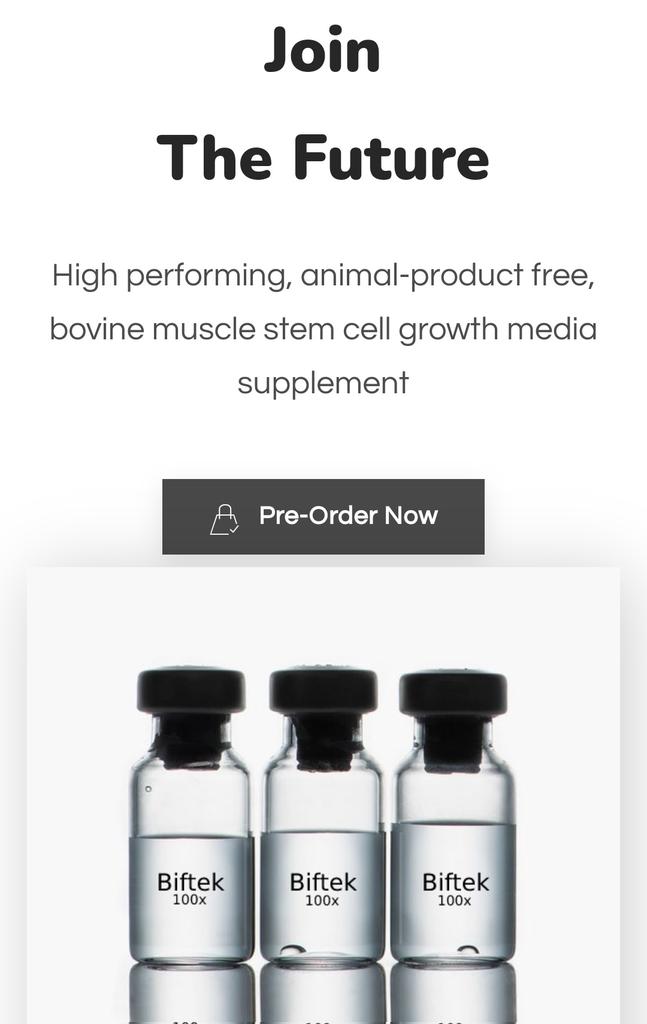 biftekco's tweet photo. If you are using recombinant growth factors, Fbs or similar ingredients in your stem cell research, why dont you use Biftek growth medium supplement to gain a competitive advantage over yield, efficiency and ultimately cost.
#culturedmeat https://t.co/OKQBS2zVN8