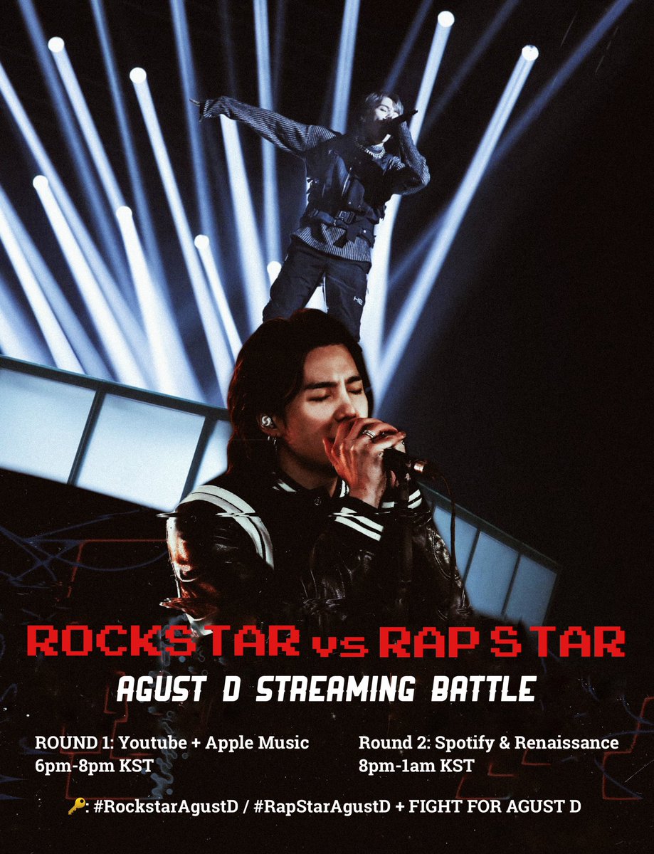 CentralYoonmin's tweet photo. ⚔️ ARMYs SE JUNTEM!

AGUST D Streaming Battle RONDA 1 começa agora! 🔥

Escolha sua equipe:
🎸 #RockstarAgustD
🎤 #RapStarAgustD
+ LUTA POR AGUST D

Use as hashtags com captura de ecrã, provando sua stream!

YT: https://t.co/OAgEp8CouX
AM: https://t.co/gk3Kj7f3os https://t.co/wGSk66OmlH