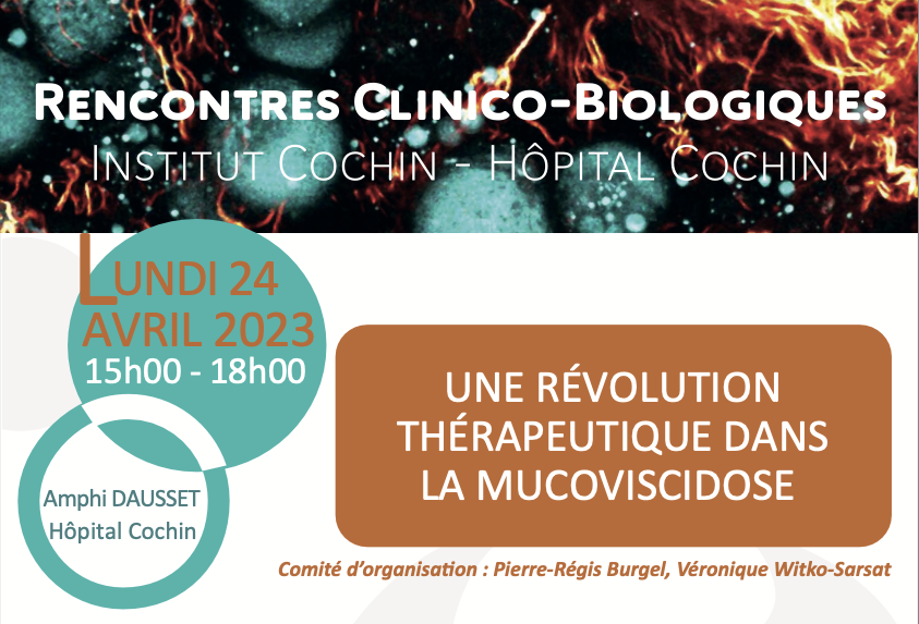 InstitutCochin's tweet photo. Révolution dans la prise en charge de la #Mucoviscidose en agissant sur le canal #CFTR. Implications multiples : physiopathologie des #muqueuses, #infection, #immunologie, #inflammation, #traficmembranaire. Inscriptions https://t.co/gYOe6ARV7G https://t.co/ce8OTZa4iy