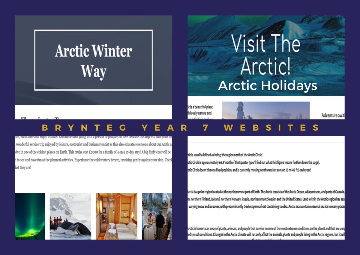 Today is the final 2 websites from Year 7 @bryntegschool website project 📷
I have said, it has been incredibly difficult to pick 10.
Here are the last two websites that have made it to the Top 10
📷 Artic Winterway - Minh
📷 Artic Holiday - Milly
#bigideaswales @TegHumanities