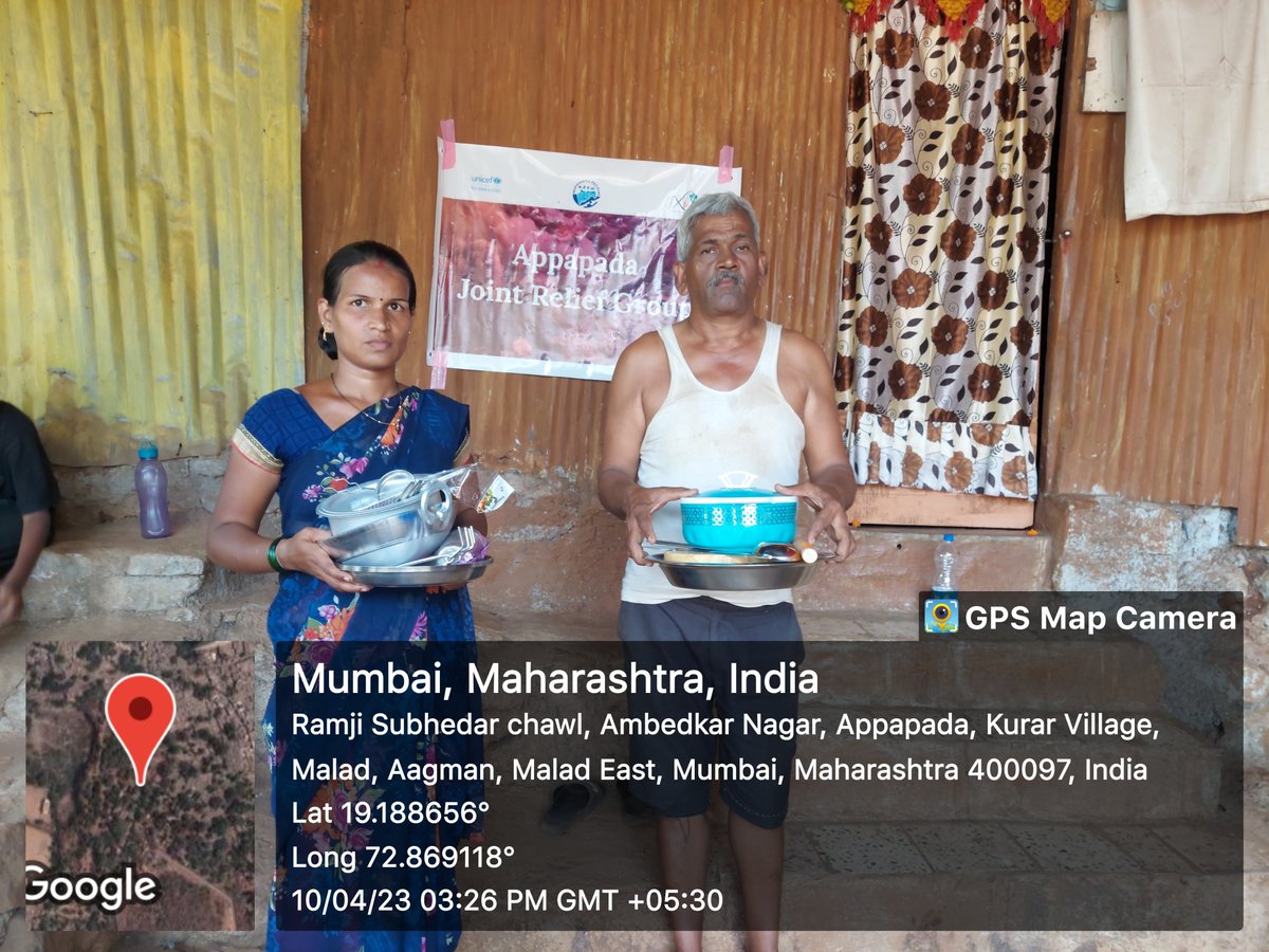 MahaC19PECOnet's tweet photo. 100 utensil sets were distributed to 100 affected families from Amrapali Chawl, Ekta Chawl, Samta Chawl, and Sneha Chawl of the Appapada area on 10.04.2023.
#AppapadaFire #AppapadaFireReliefActivity #Fire #ReliefActivity #Malad #Maharashtra #MahaPECOnet https://t.co/UhuUcGsIao