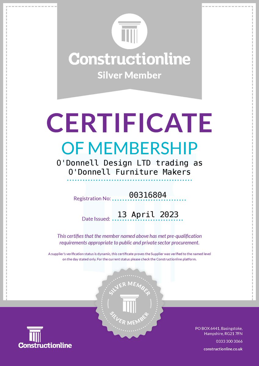 ODF is pleased to announce we have been accredited with Silver Membership to Constructionline.  Constructiononline offers a platform that gives businesses of all sizes the ability to source new work, manage their supply chains and mitigate risk.