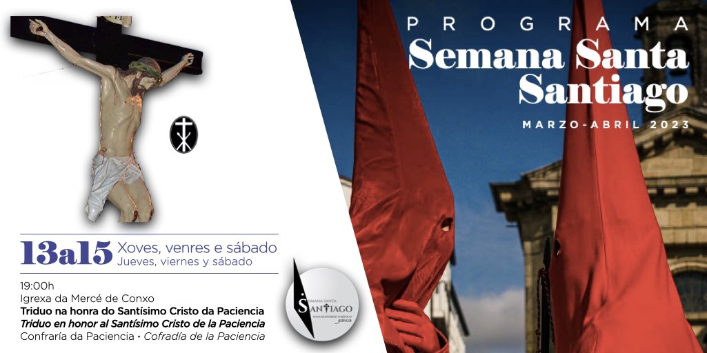 (gal) Triduo na honra ao Santísimo Cristo da Paciencia 

(cas) Triduo en honor al Santísimo Cristo de la Paciencia