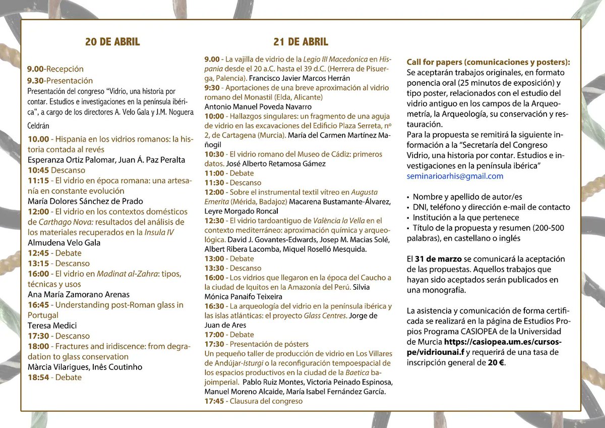 El programa del Congreso de vidrio.