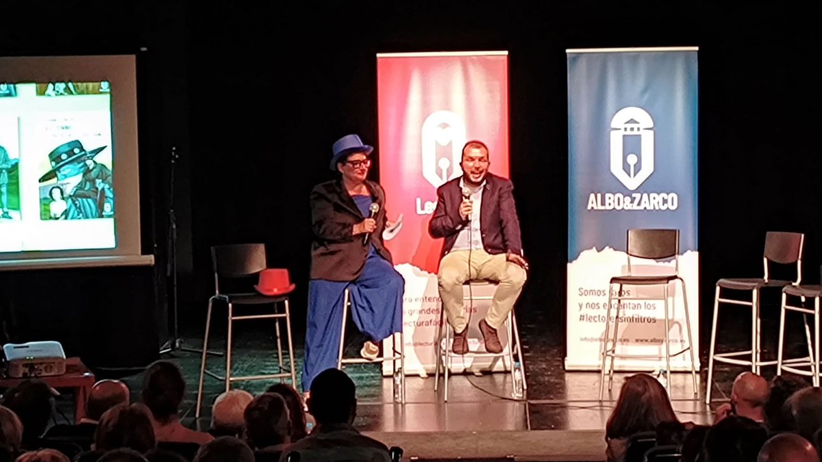 f_aprender's tweet photo. Acompañamos a @JaviDemos en la presentación de Lecturia, editorial que publica libros adaptados a #LecturaFácil; y de Albo&amp;Zarco, dedicada a "rescatar novelas históricas, de misterio y fantasía que llenaban las estanterías de nuestros padres y abuelos".
https://t.co/0qu72JKDeg https://t.co/Po0gnAabJr