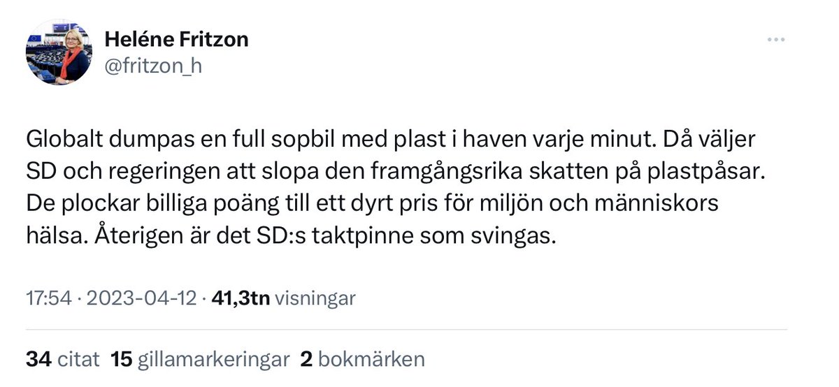jantberg's tweet photo. Man kan inte annat än skämmas över vad vi skickar ner till EU … https://t.co/lOYvs0n1Sl