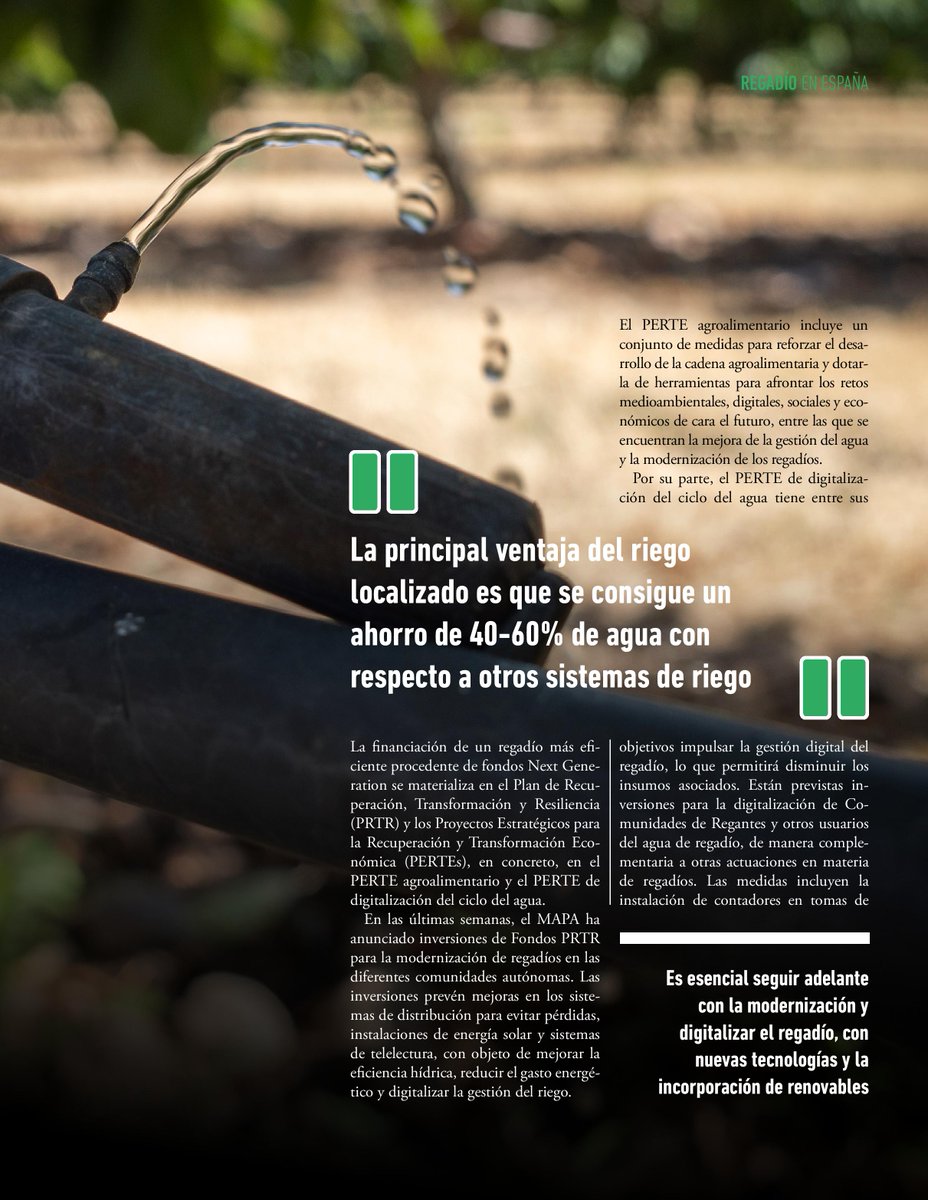 iAgua's tweet image. 💧 El #regadío es un sector estratégico en #España que garantiza la producción agrícola en un clima irregular en cuanto a precipitaciones, además de ser motor del desarrollo rural.

📑 Un reportaje de @cristina_novop publicado en #iAguaMagazine43.
iagua.es/noticias/redac…