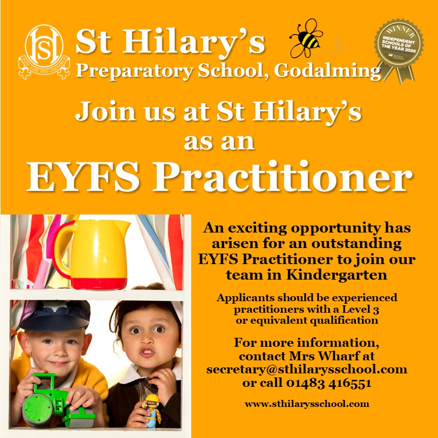 Would you like to work at St Hilary's? Do get in touch to find out more!

#sthilarysschool #workingodalming #workinschools