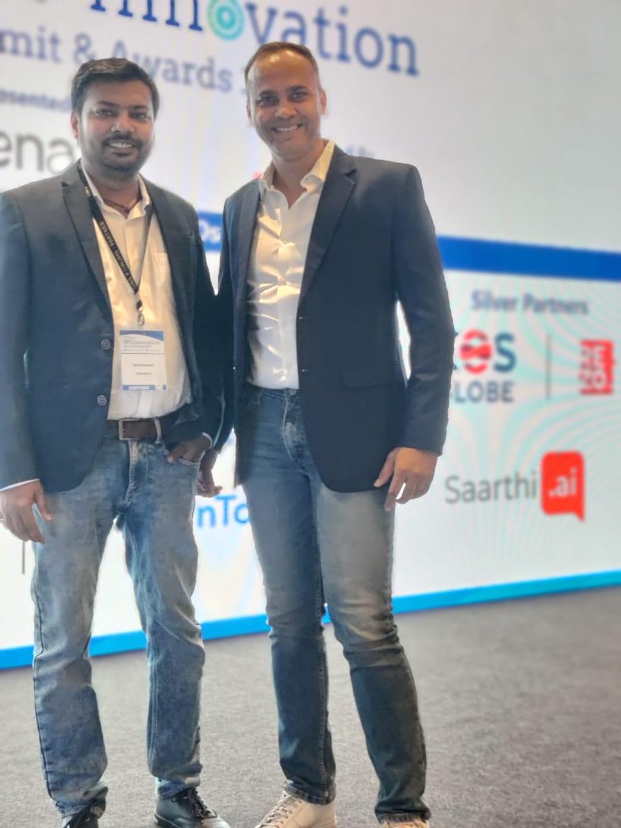 From team @saarthi_ai, Deepak Satish Jhavar and Rahul Rakesh at the @ubsforums 11th Edition BPO Innovation Summit and Awards 2023.

#UBSFBPO #11thEdition #bpo #outsourcing #CustomerSupport #CustomerExperience #technology #CommunicationAI #Saarthi #Pravid