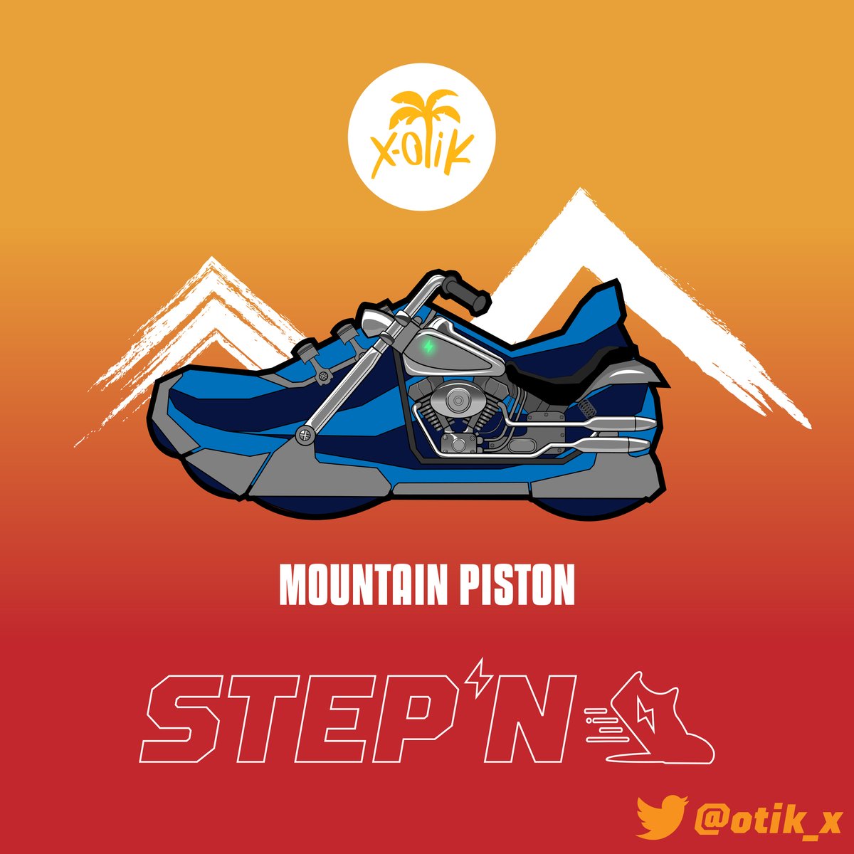 otik_x's tweet photo. Special shoe skin for @jameswerk, sorry for the delay XD. Don't worry though, it #RunsOnSweat. Inspired by his 2001 Harley and his trail runners, mixed with good ol' #humanerror XD
#lastbeforelast #STEPN #stepnskins https://t.co/jJYnZ5zrt1
