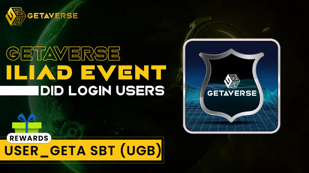 🌟#Getaverse Iliad Event Part 7 is LIVE

🤝Iliad Event Part 7 is a special promotion tailored for Getaverse DID Login Users

🔥By participating in this event, users can claim User_GETA SBT (UGB) 
To take part, simply complete the tasks stipulated below👇
galxe.com/Getaverse/camp…
