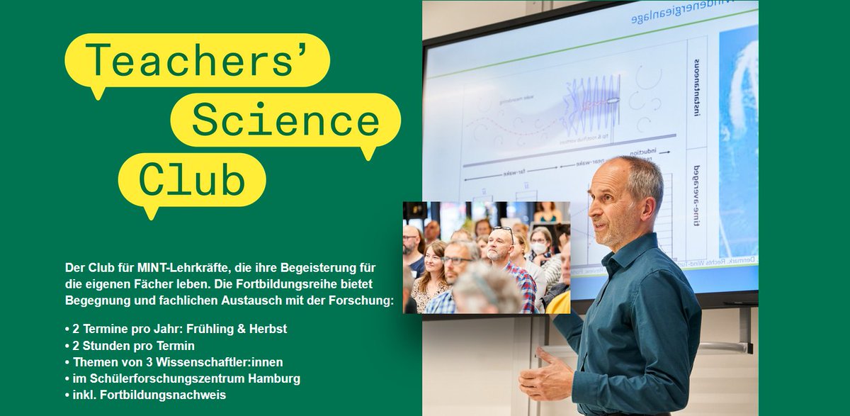 Heute um 17 Uhr ist wieder Teachers' Science Club bei uns. Für Kurzentschlossene - ein paar Plätze gibt es noch: 
sfz-hamburg.de/teachers-scien…
#moinedu #eduhh