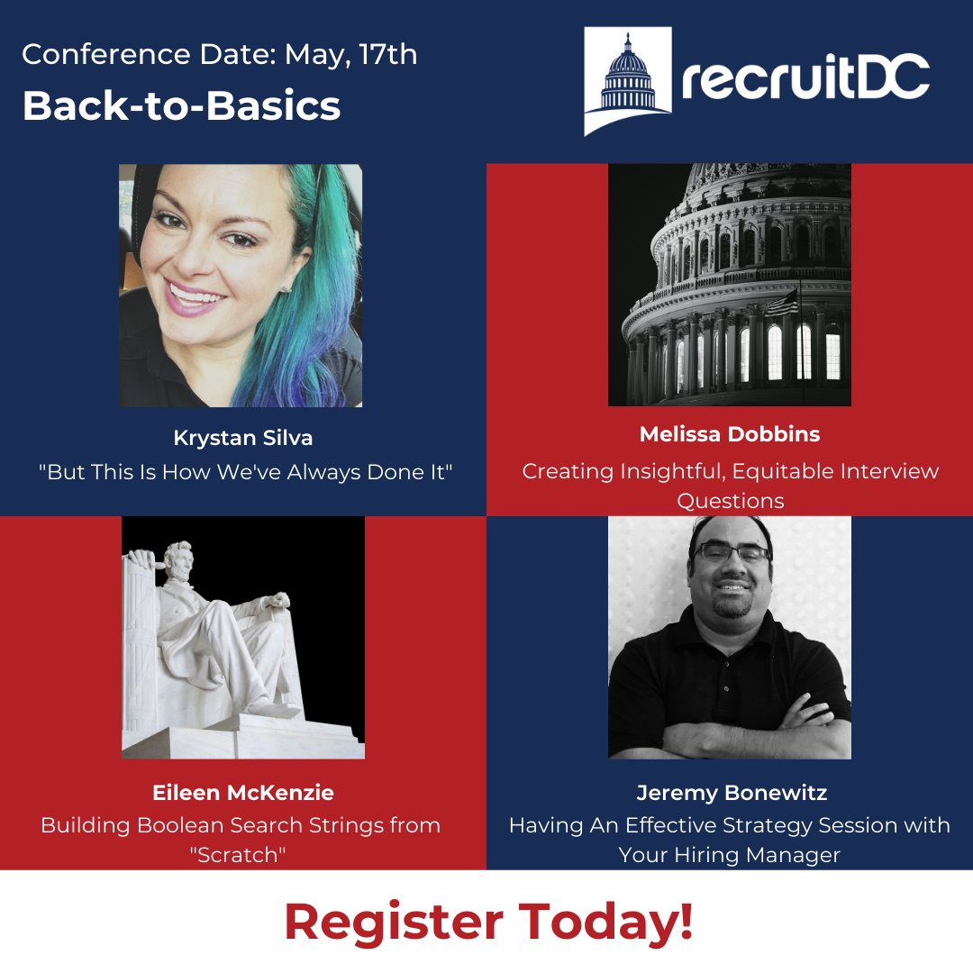 RecruitDC's tweet image. Providing foundational recruiting strategies and tactics, the Back-to-Basics track is ideal for new recruiters or those needing a quick refresher!
Register today at recruitdc.org/2023