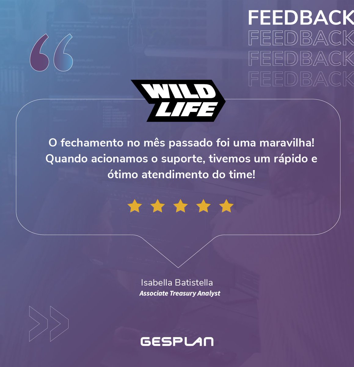 Subimos ao próximo nível no jogo!

A Wildlife Studios é uma das maiores empresas do mundo no segmento de #jogos para dispositivos móveis e conta com a #Gesplan para ter maior produtividade e eficiência na Gestão da #Tesouraria