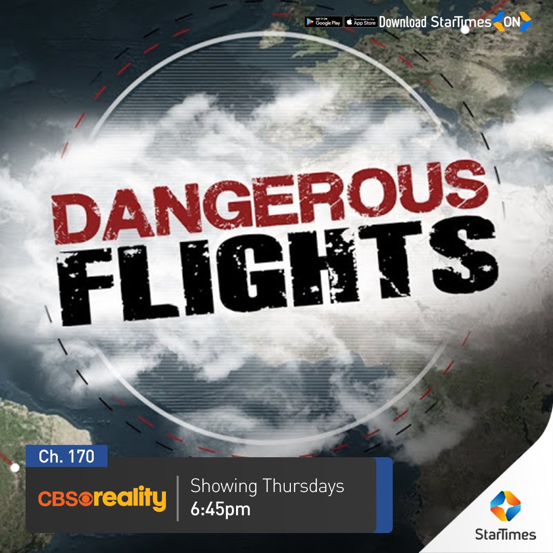 startimesghana's tweet photo. Follow six pilots as they risk their lives to deliver small, used airplanes to destinations around the world on DANGEROUS FLIGHTS - showing every Thursday at 6:45pm on CBS Reality Ch. 170 &amp; StarTimes ON App 📲https://t.co/S4e6RFRziH

#StarTimes #CBSReality #DangerousFlights https://t.co/BOhV3lOqR1