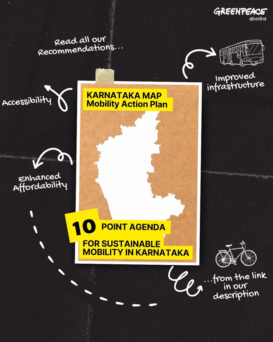 greenpeaceindia's tweet photo. Read about our 10-point agenda for sustainable transport laid out in the Karnataka Mobility Action Plan: https://t.co/RYyFFqDfSc

@cfam_india #Bangalore #KarnatakaElections2023 https://t.co/UA8JlQ27p7