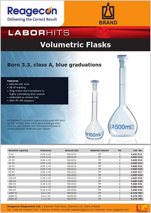 Check out our BRAND Volumetric Flasks Range! Shop online now:- bit.ly/3UzfLyF