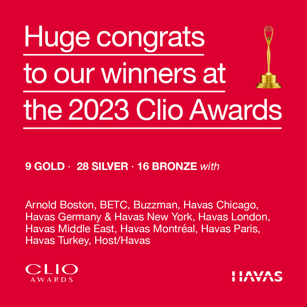 HUGE shoutout to our teams for their massive success at this year’s #ClioAwards bringing home 53 awards!!

Congratulations to all 🙌 #HavasProud