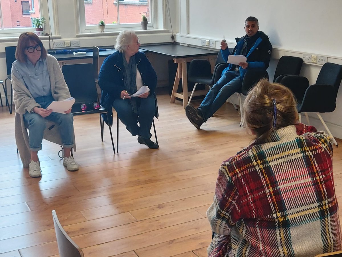 productions_her's tweet photo. Have you got your tickets booked for #Vignettes? 

Here is the wonderful team "The Darker Side of Birds" in rehearsal 🎭 

Huge love to Sarah White, @patbrockle &amp; @SushilMedia 

Written by @laurahwriter 
Directed by Noreen Kershaw 

Get Booking folks 🏃‍♂️ 
https://t.co/wInF8NhRb0 https://t.co/yA9UxZle7F