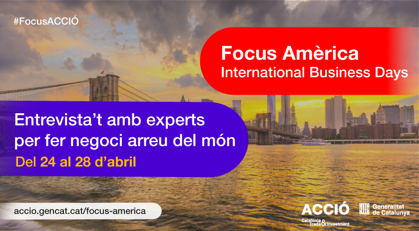 accio_cat's tweet photo. 🌎Amèrica és la propera parada del #FocusACCIÓ!

Del 24 al 28 d’abril et portem les millors tendències i oportunitats de negoci al continent en una ruta única farcida de tallers i reunions amb experts

Demana la teva entrevista!
➡ https://t.co/PJsvAjuXBL

#FocusAmèrica #mónACCIÓ https://t.co/H8hG5vaRiM