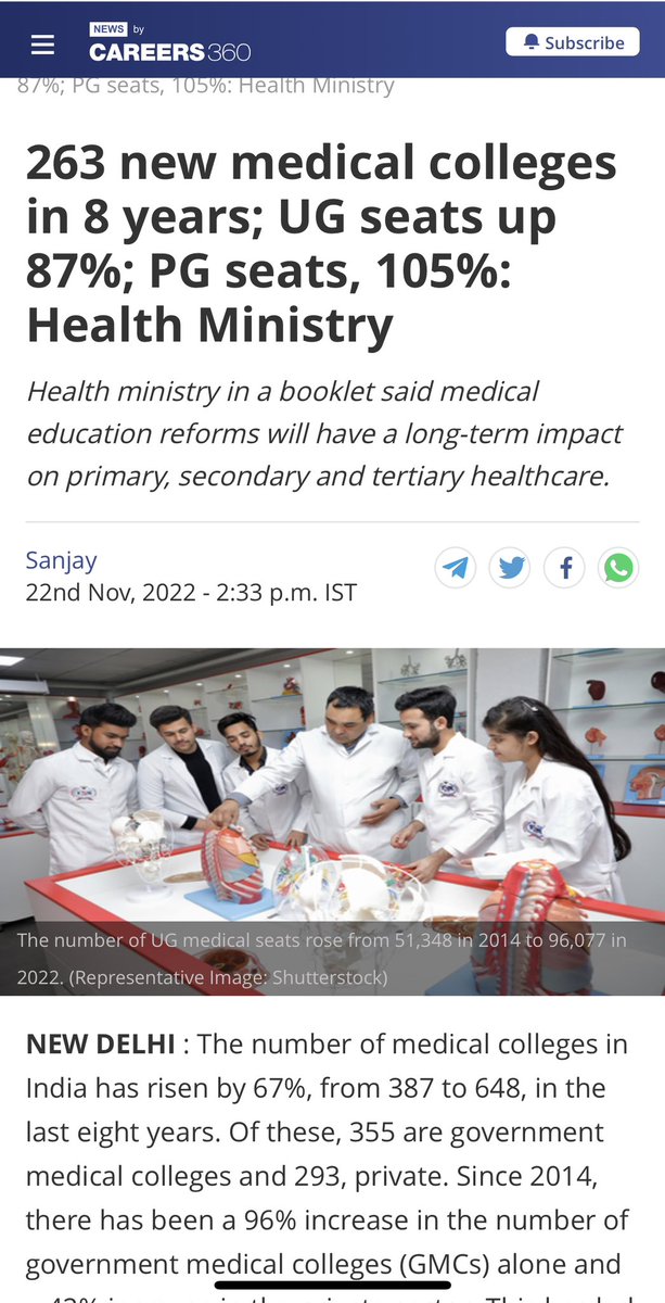 ruchitmedico10's tweet photo. Medical field will also have similar fate/doom as Engineering in India!! (A thread)

1) India’s Doctor-patient ratio is now already much better than arbitrarily choosen WHO’s number of 1:1000. There are many countries with worse ratio but better quality healthcare. #medtwitter https://t.co/nwNSxOkWSH