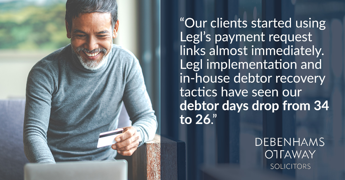 Legl (@legltech) on Twitter photo With Legl, multi-service law firm <a href="/DebenhamsOtt/">Debenhams Ottaway</a> have reduced debtor days from 34 to 26, and now get paid by their clients in just 21.6 hours on average. Read the full case study: hubs.ly/Q01LhCQ70 #legaltech With Legl, multi-service law firm <a href="/DebenhamsOtt/">Debenhams Ottaway</a> have reduced debtor days from 34 to 26, and now get paid by their clients in just 21.6 hours on average. Read the full case study: hubs.ly/Q01LhCQ70 #legaltech