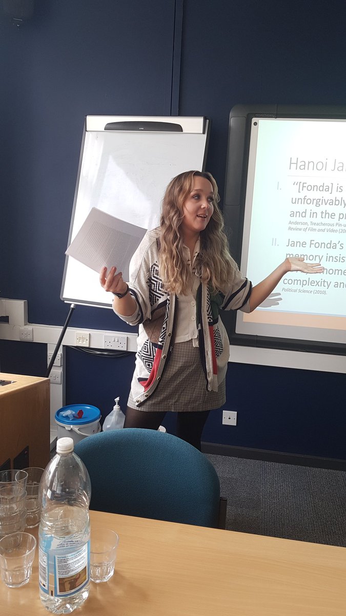 Mags_Muller's tweet photo. Brilliant presentation on Jane Fonda's and Goldie Hawn's constructions as female producers by our vice president Naomi Sutton at #BAAS2023 https://t.co/1gZEV33xWG