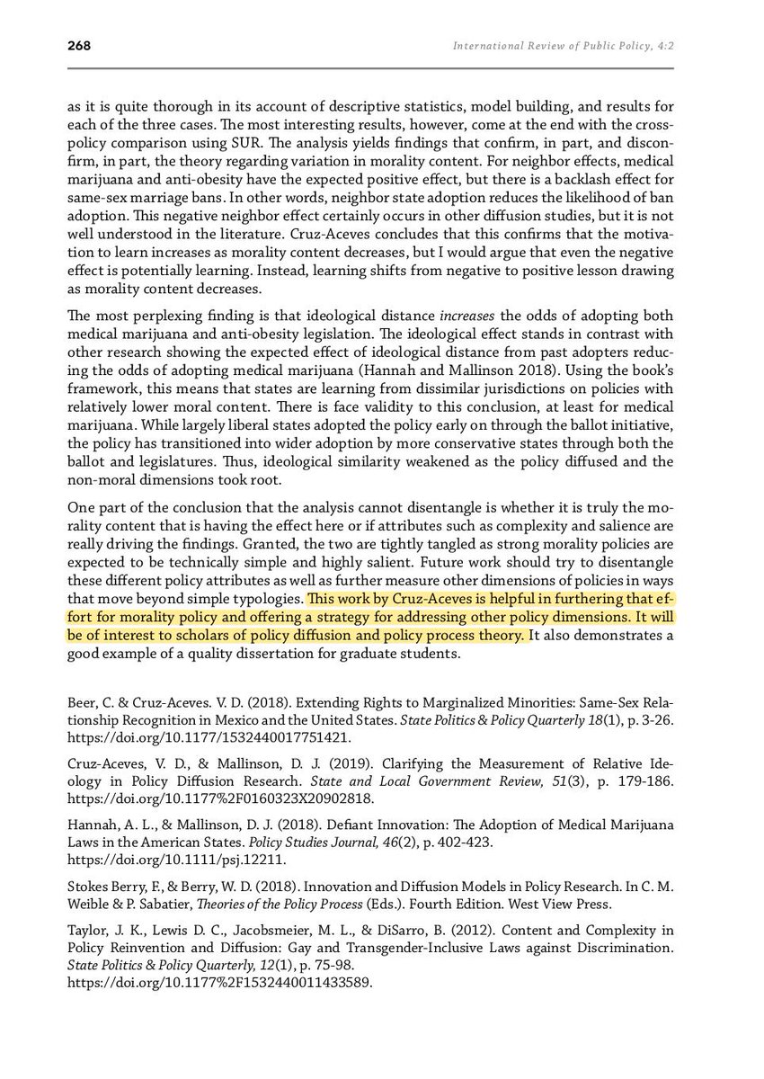 ISPK_org's tweet photo. Check out the review by @djmallinson of our colleague's book "The Diffusion of Morality Policies" @Vic_DCA 
https://t.co/aATSDtnvsT https://t.co/cJ9n8LBZR3