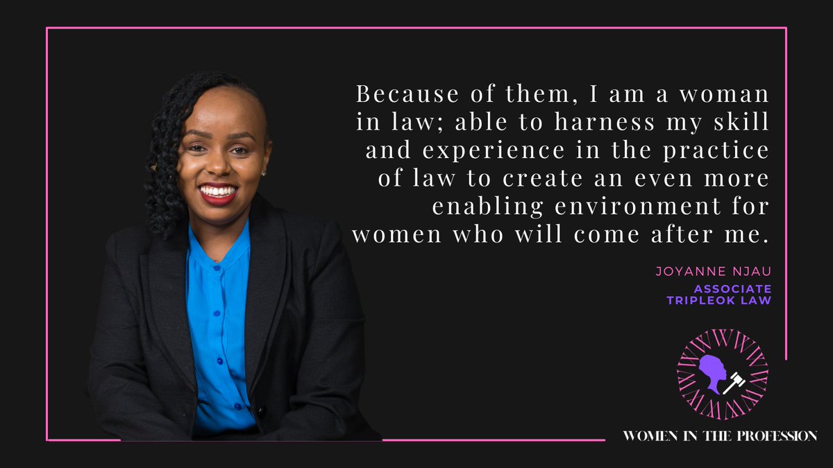 WIPKenya's tweet photo. As we proceed with our #iamawomaninlaw initiative, we bring to you Joyanne Njau, an Associate at @TripleOKlawLLP .
She has a wide pool of experience in matters law, specializing in fintech, cybersecurity, data protection, intellectual property and regulatory compliance. https://t.co/UHxISaPYME