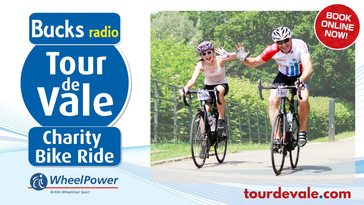 Entries are now open for Bucks Tour de Vale charity bike ride on 11th June in aid of <a href="/wheelpower/">WheelPower</a>. There are 3 fantastic routes to choose from (25km, 75km and 110km), all starting and finishing at the Birthplace of the Paralympic Movement. Enter here: orlo.uk/BqKW5