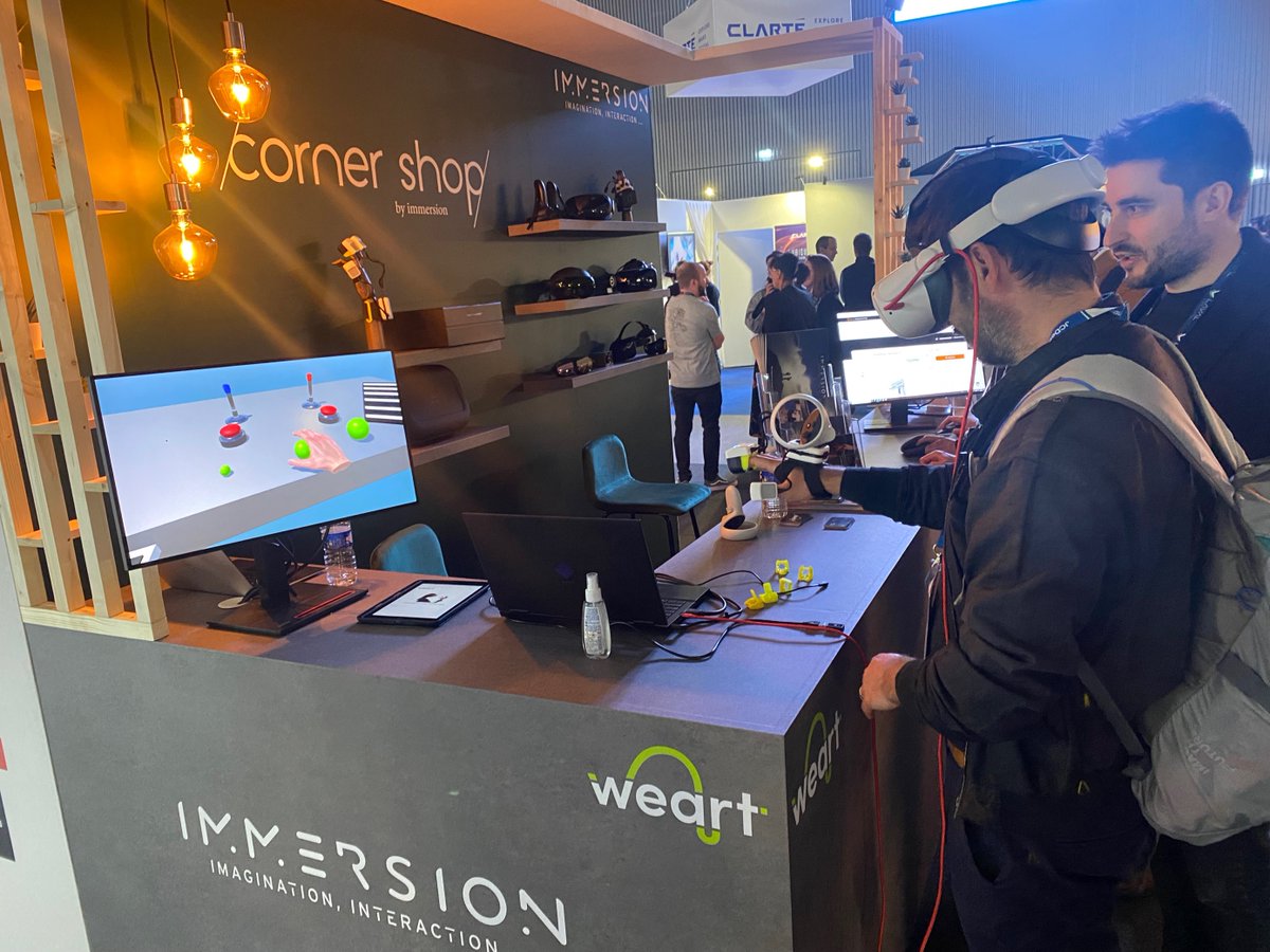 WEARTHaptics's tweet photo. This year we are with our partner, @Immersion3D , at @lavalvirtual
We'll be showcasing our latest demos to the audience and are eager to receive feedback from them, discussing their experiences and insights on the future of TouchDIVER in the XR industry. https://t.co/zSePyk6HP0
