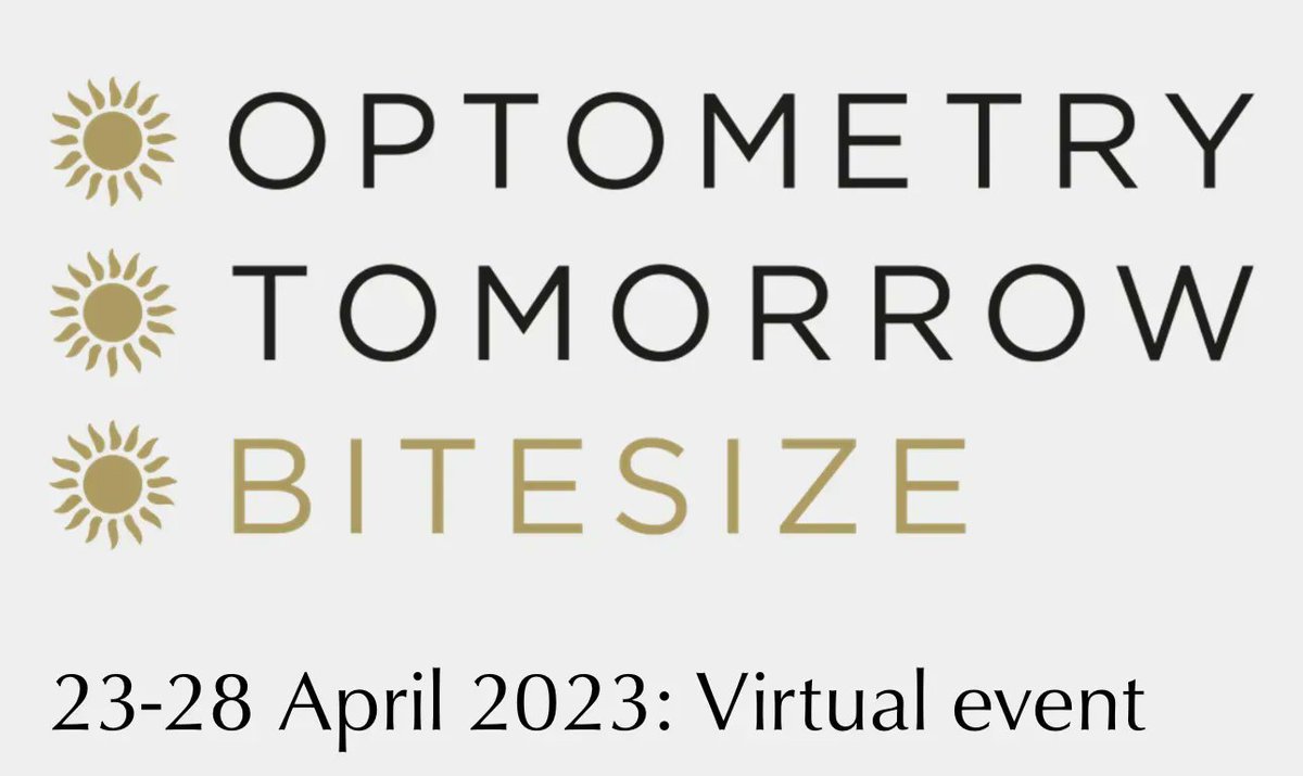 EyecareServices's tweet photo. We’re a sponsor for the College of Optometrists #OptometryTomorrowBitesize event.
Sunday 23 - Friday 28 April 23
Topics will include OCT in glaucoma, BV, medical retina, as well as Peer Reviews.
Book sessions here ➡️ https://t.co/ZbCFws6q5V
#ThinkOptometry https://t.co/dW4cY2fW4m