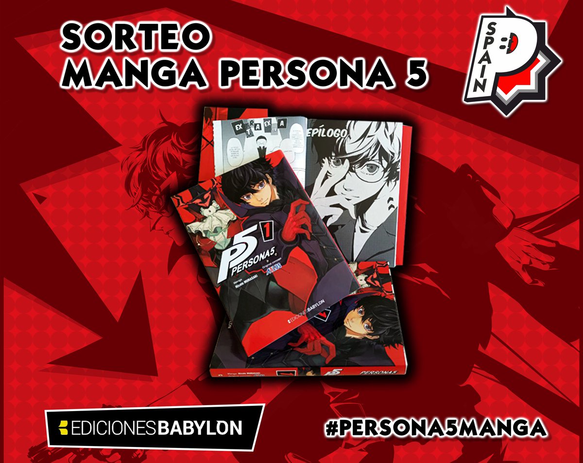 PersonaSpain's tweet photo. 🎉SORTEO PERSONA 5 MANGA🎉
¡Sorteamos tres tomos del manga de Persona 5 gracias a @ed_babylon!

Para participar:
✅Sigue a @ed_babylon y @PersonaSpain
🔄RT + Like a este tweet
🗨️Responde usando el hashtag #Persona5Manga

¡Mucha suerte! ✨ https://t.co/2uFEqwilSO