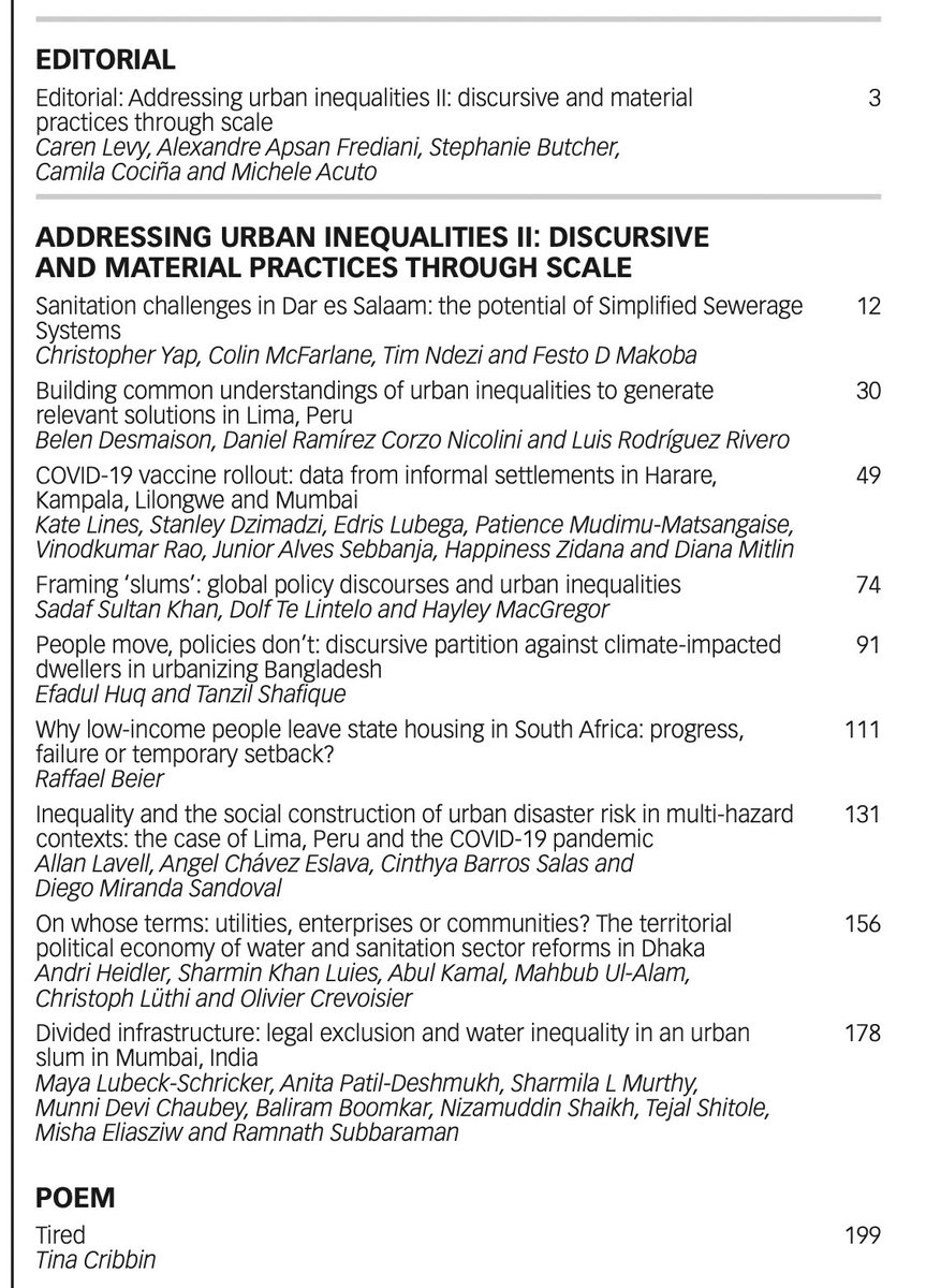 The 2nd special issue on Urban Equality for E&amp;U is out! Completing a list of insightful articles from <a href="/urban_know/">Urban_Know</a> and beyond– a snapshot of both issues in the images
Thanks to co-editors Caren Levy <a href="/_stephbutcher/">Stephanie Butcher</a> @xapsan <a href="/MicheleAcuto/">ᴍɪᴄʜᴇʟᴇ ᴀᴄᴜᴛᴏ</a> + E&amp;U team for the joyful and meaningful work