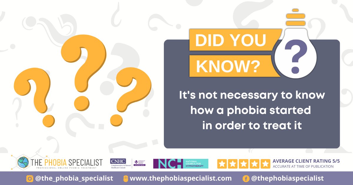 To learn more about phobias and how they can be treated visit thephobiaspecialist.com

#didyouknow #phobiatreatment #phobias #thephobiaspecialist #anxietyrelief #anxiety #hypnosis #hypnotherapy