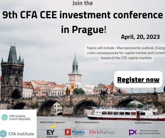 CFA_cz's tweet photo. Come and join us at the 9th CFA CEE investment conference in Prague!

This time, the main topics will include also the Energy crisis: consequences for capital market and Current issues of the CEE capital markets

For more info click on the attached link. https://t.co/QhCwelWvFl https://t.co/7p2nXd299l