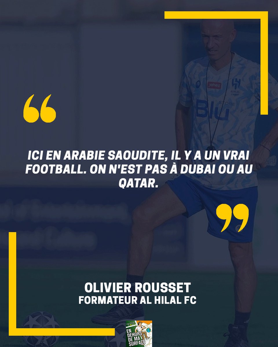 🎧 "En dehors de ma surface” vous embarque pour un nouveau voyage ! Direction l’Arabie Saoudite pour découvrir le parcours d’Olivier Rousset, formateur français qui exerce aujourd’hui à Al Hilal 🇦🇪

➤ Intégrale à découvrir lundi, extrait déjà dispo sur toutes les plateformes 🎧