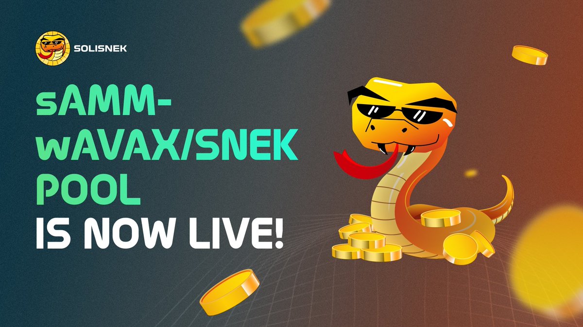 solisnekfi's tweet photo. The $AVAX/ $SNEK pool is now live!

You can swap using #SoliSnek right now via https://t.co/fga4yLSemK - make sure you refresh! 🔥

SNEK/WAVAX Pool: https://t.co/NwEFswQTpU 

SNEK: https://t.co/Hv8GEe0xF7

Stay tuned for more updates! 🐍

#AVAX https://t.co/frQu3avsuW