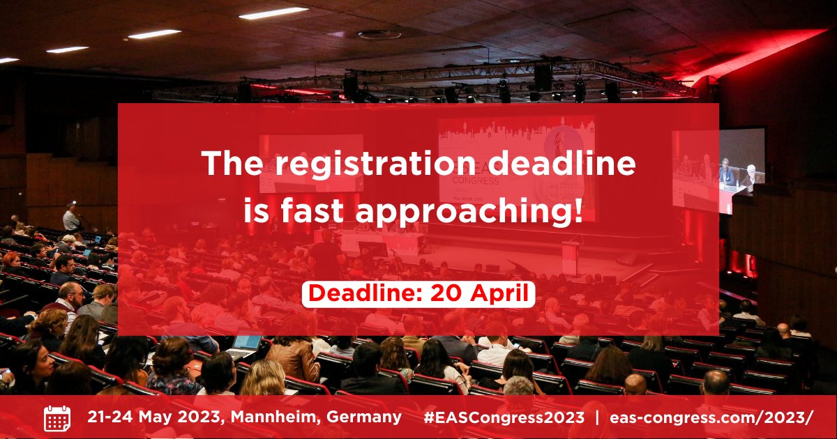 FedericaFogacci's tweet photo. #EASCongress2023 ๐ซ is fast approaching! Benefit from the reduced rates until Thursday & join me in Mannheim for the latest breakthroughs in #atherosclerosis & #networking opportunities
#CardioTwitter, are you ready? ๐พ
๐๏ธ https://t.co/92QalNp8zW
@EASCongress #EASSoMe #EASFamily https://t.co/4xwbvqXVvX
