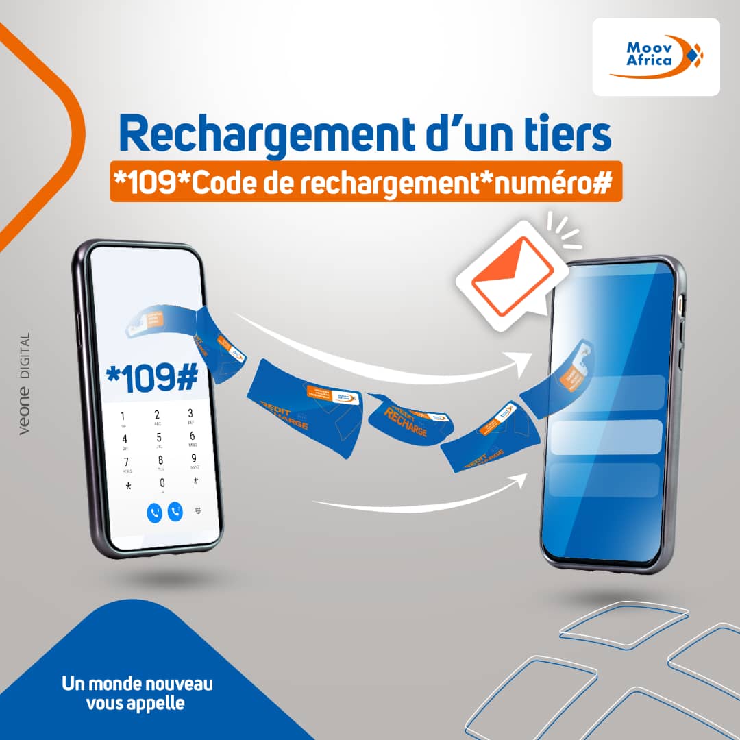 moovafricatg's tweet photo. Sais-tu que chez #MoovAfrica tu as la possibilité de recharger du crédit à tes proches à partir d'une carte de recharge ? 

Pour le faire, compose *109*code de la carte de recharge*numéro du bénéficiaire# et fais plaisir à un pote ce matin. 😉 

#Rechargement #MoovAfricaTogo https://t.co/vbM1kGbWz6